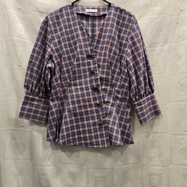 잇미샤 체크 블라우스 S(55)