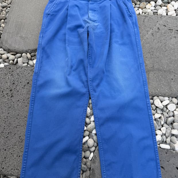 FADED WASHED BLUE FRENCH WIDE 프렌치워크팬츠