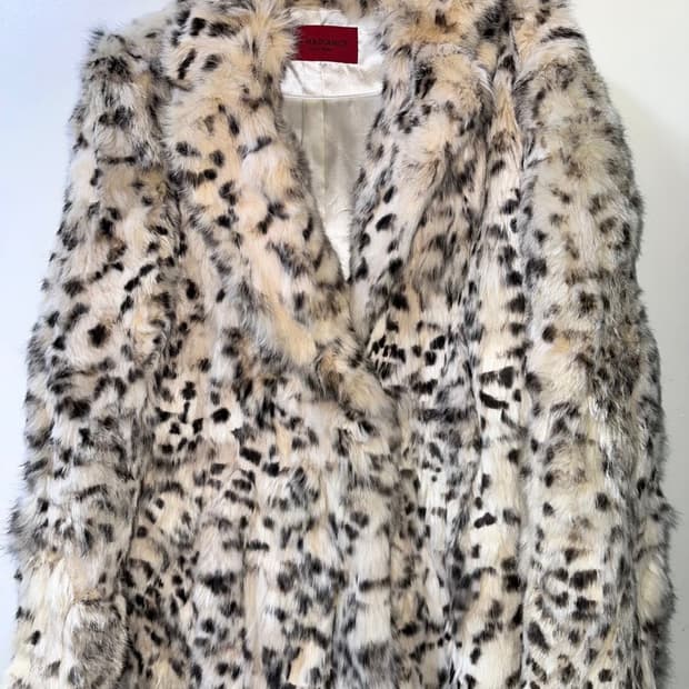 토끼털 레오파드 퍼자켓