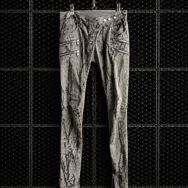 Balmain 디스트레드 스트라이프 슬림진