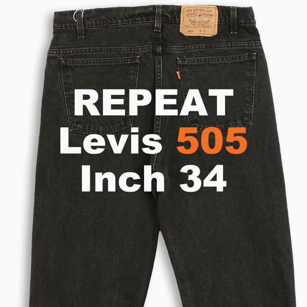 리바이스 505 오렌지탭 흑청 블랙진 90sUSA  OR50536177