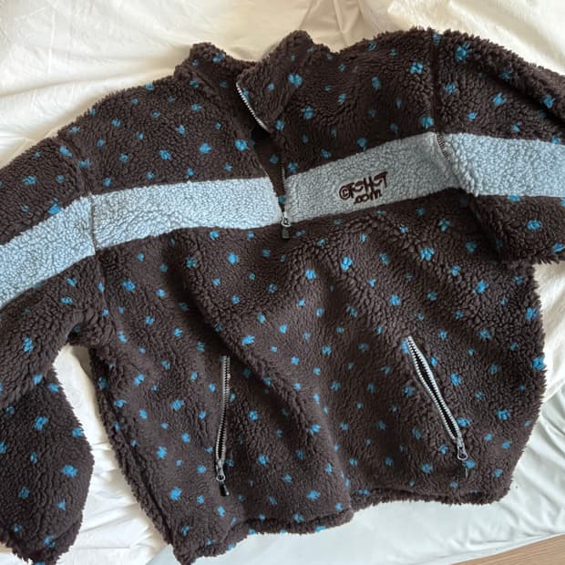 테켓 fleece 반집업 S