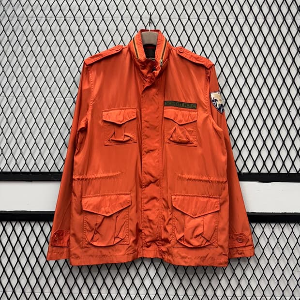 00s 쇼트 필드자켓 밀리터리 M-65 전면 포켓 디테일 오렌지