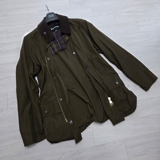 빔즈 x 바버 비데일 클래식 핏 폴리에스터 코튼 피치 스킨 재킷 42