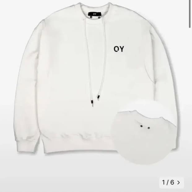 오와이 블록 넥 스트링 맨투맨