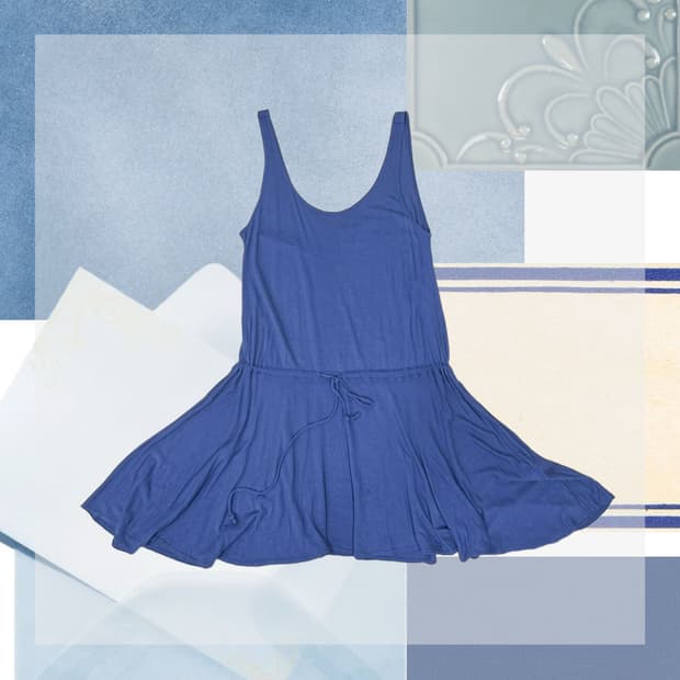 빈티지 더스티블루 나시 원피스 