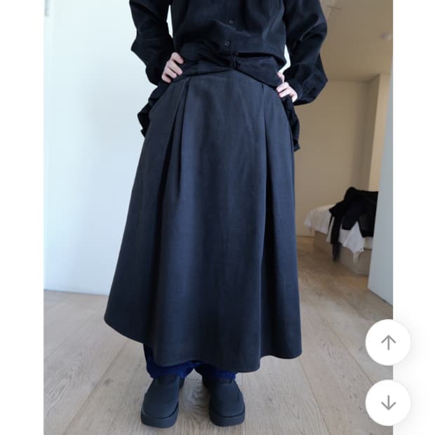 에프터먼데이 애프터먼데이 코튼 핀턱 풀 스커트