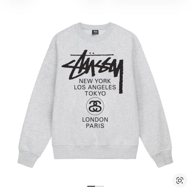 스투시 월드투어 크루넥 애쉬 헤더 s사이즈