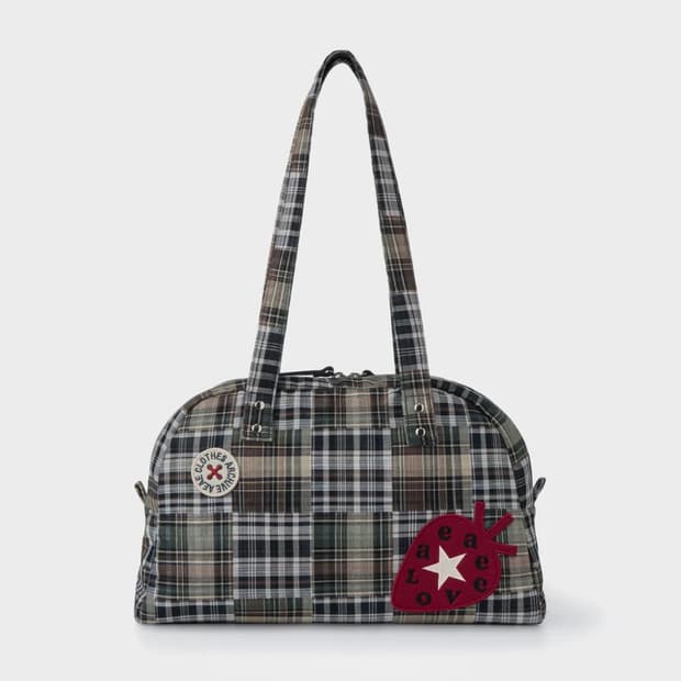 EMBROIDERY TOTE BAG [MIXED CHECK]