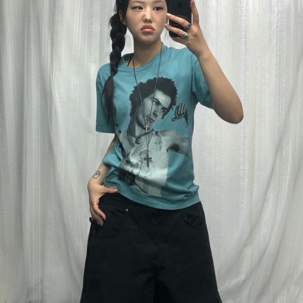 히스테릭 글래머 맨 프린팅 소라 티셔츠
