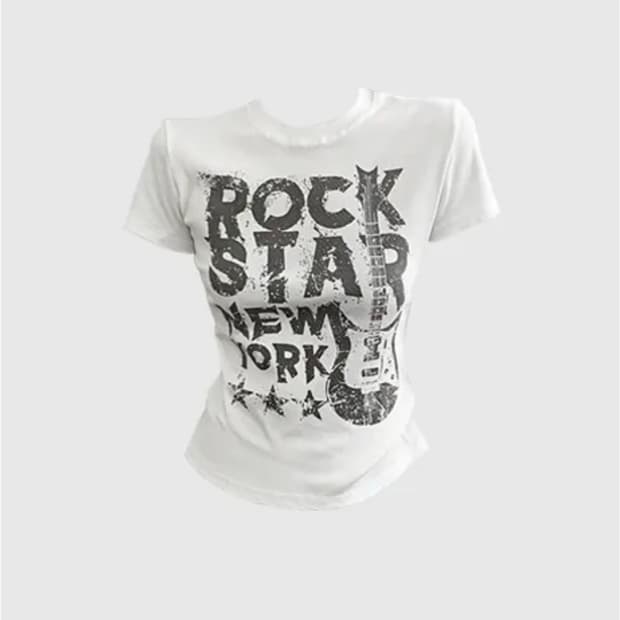 Y2k 락스타 반팔티