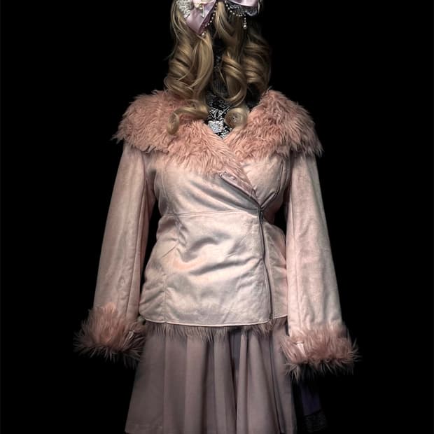 LIZLISA 리즈리사 스웨이드 핑크 무스탕