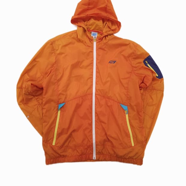 [100] 스케쳐스 비비드 오렌지 홑겹 후드 바람막이 자켓