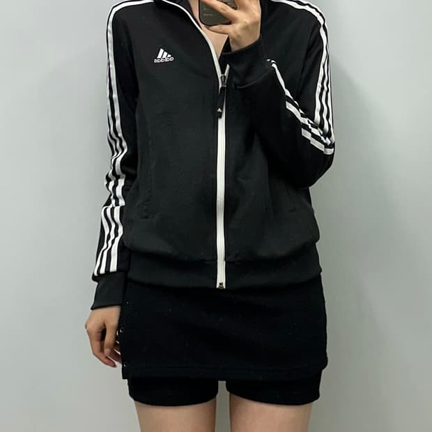 아디다스 블랙 사이드라인 트랙 져지
