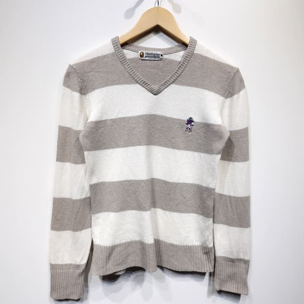 A Bathing Ape 베이프 코튼 브이넥 니트(S)