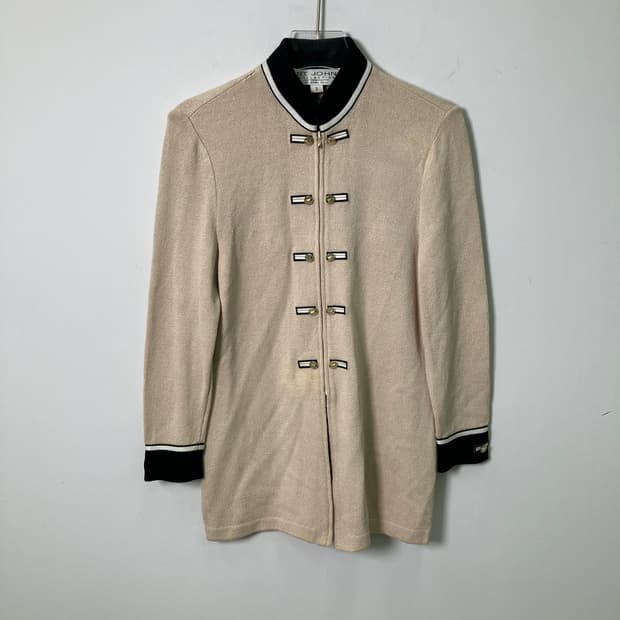 ST.JOHN 세인트존 골드버튼 롱 가디건 