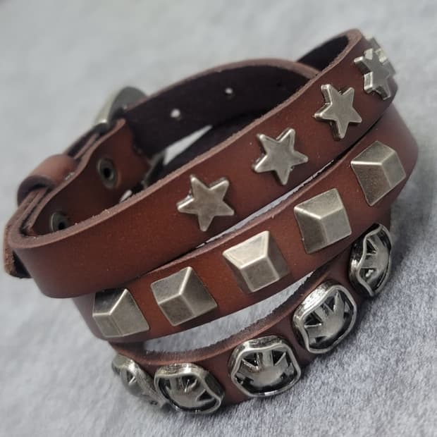 stud leather bracelet
