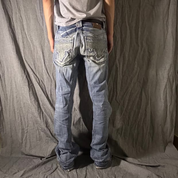 ANTIK DENIM 와이드 연청 데님 팬츠