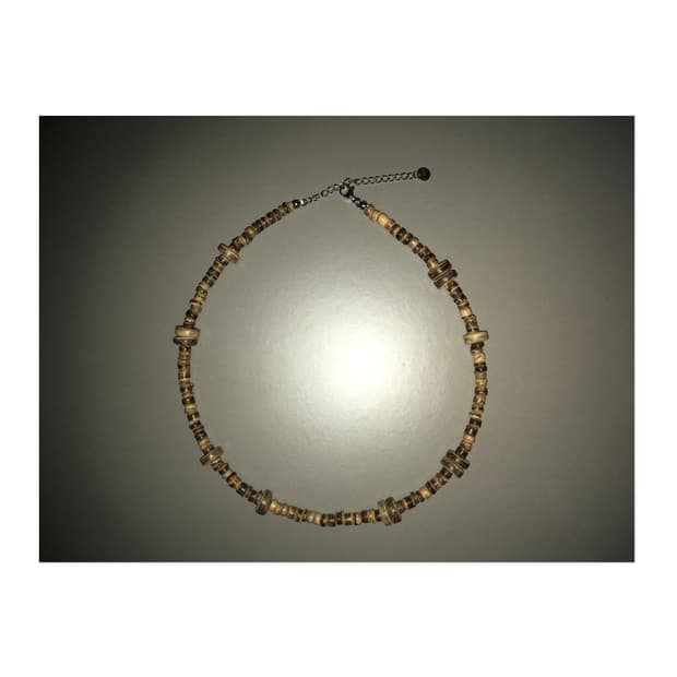 [악] 빈티지 우드 비즈 목걸이