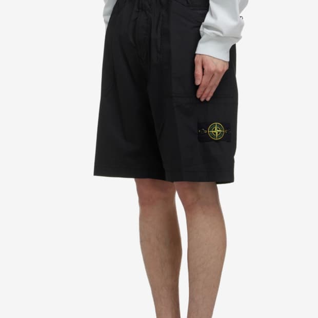 스톤아일랜드 가먼트다이 블랙 반바지 (M사이즈)30-32