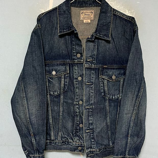 POLO 폴로 페이디드 데님 트러커 자켓 남자 춘추 신상 XL 105