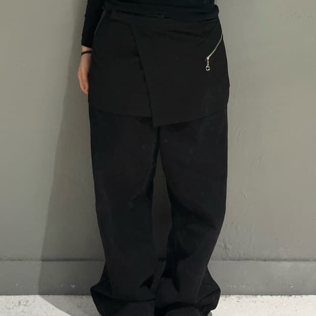 wrap design pocket detail skirt