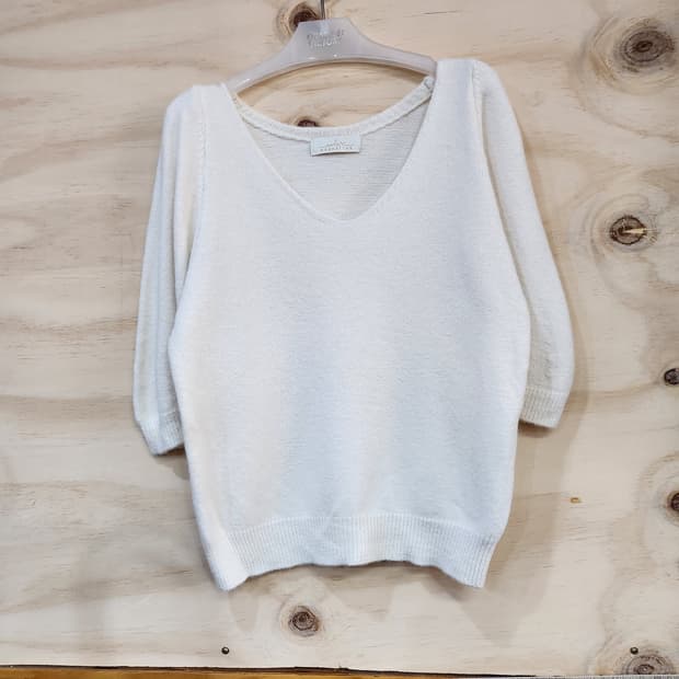 559) 여성 브이넥 반팔 니트