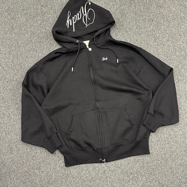 S)Rady vintage 블랙 플리스 후드집업