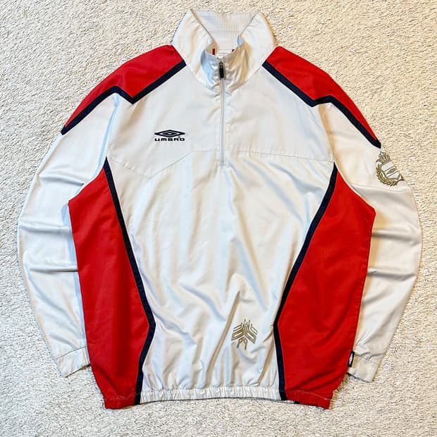 희귀) 엄브로 UMBRO 올드스쿨 나일론 배색 하프 반집업