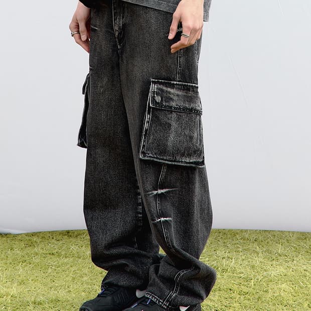 메종미네드 PINCH WIND CARGO DENIM PANTS 바지 L