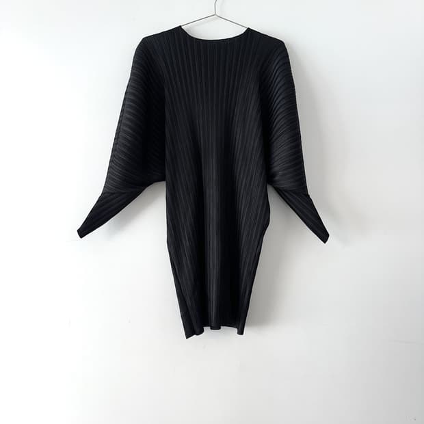 Dark batwing pleats top