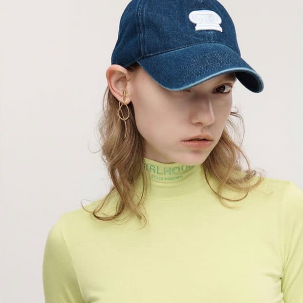 YCH 자수 데님 베이스볼 캡