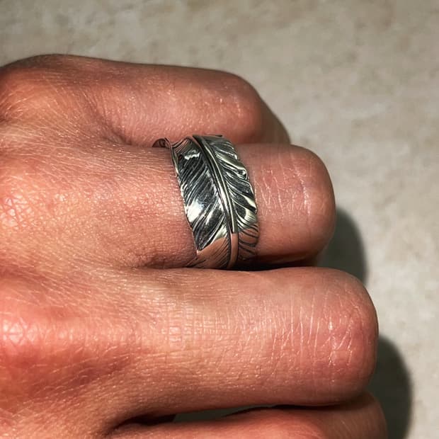 빈티지 페더 실버925 반지 크롬하츠무드 남자반지