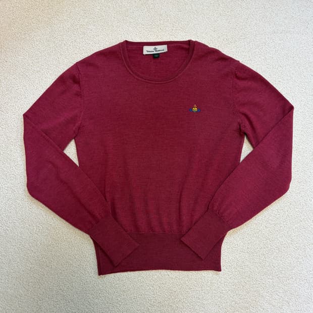 비비안웨스트우드 베아 버건디 니트