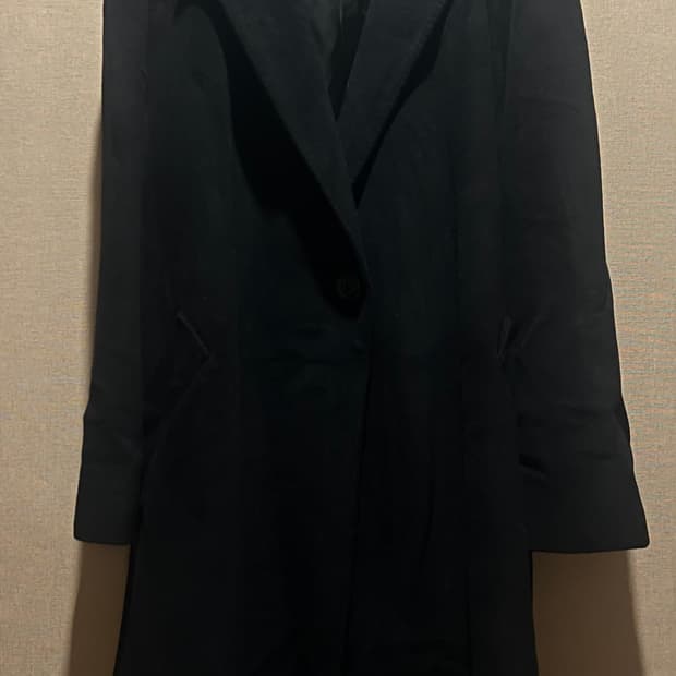 MAX MARA 버진/앙고라 블랙 원버튼 코트