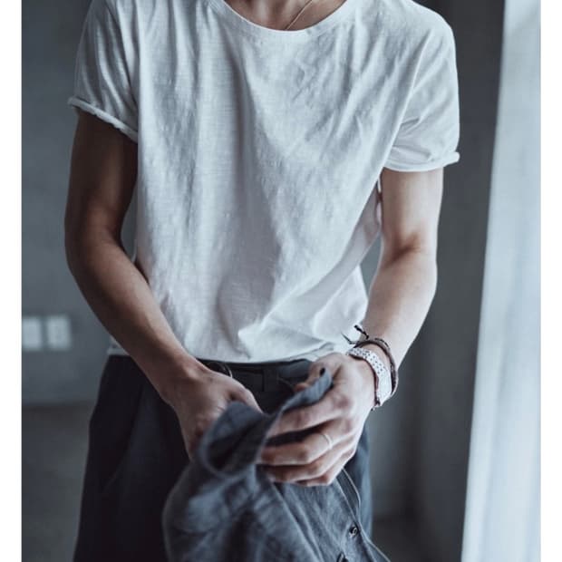 모노프리베 Textured Roll Half Sleeve WHITE(2)