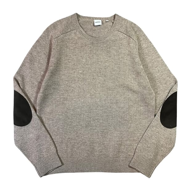 아스페시 엘보우 패치 울 니트