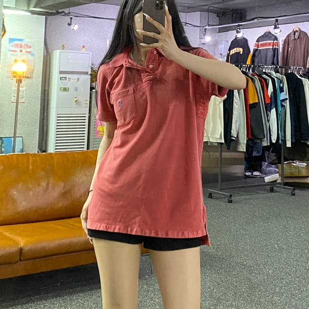 폴로 랄프로렌 포켓 반팔티셔츠 코랄핑크 B4783
