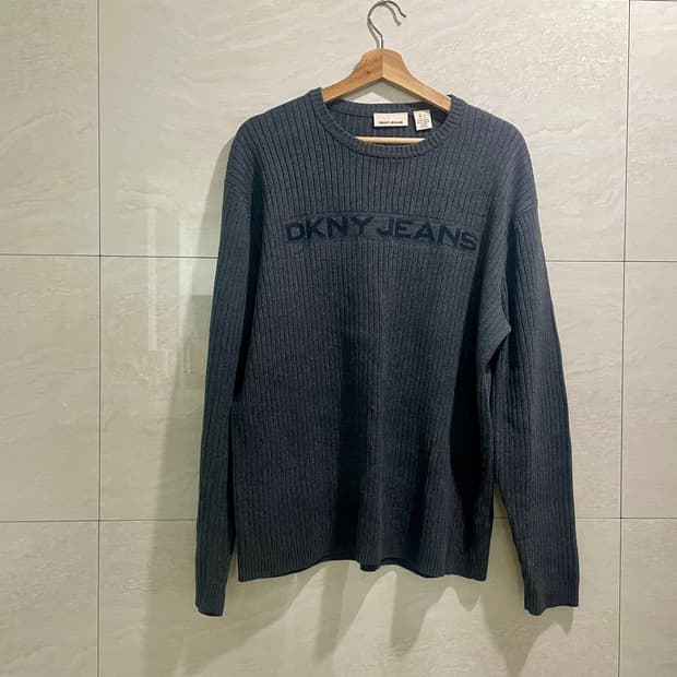 DKNY / 레트로 로고 니트, 남성 니트 / L(105)
