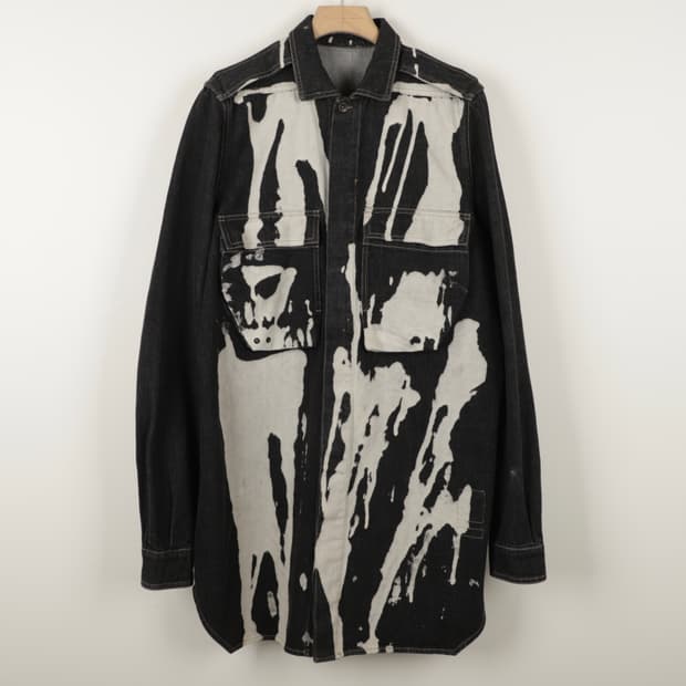 L / Rick Owens 릭오웬스 블리치 데님 셔츠 자켓