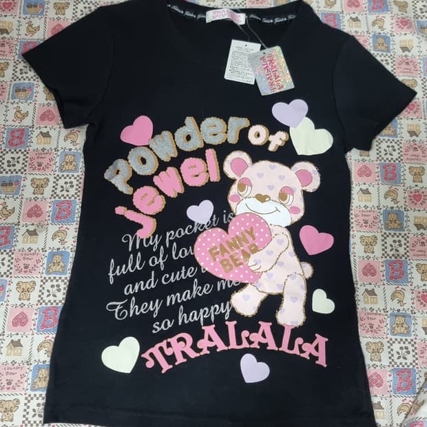 트랄라라(TRALALA) FANNY BEAR 블랙 반팔티