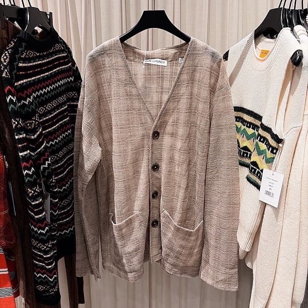 (정품/새상품) OUR LEGACY 아워레가시 남성 베이지 체크 가디건