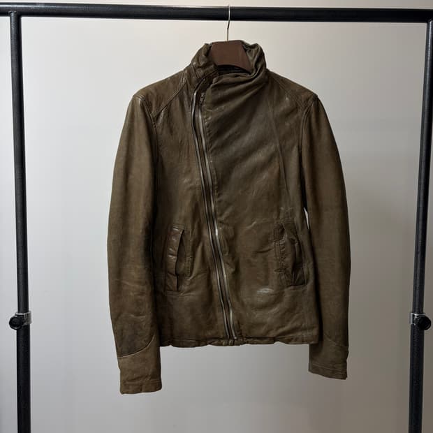 (100) System 시스템 사선 락시크 양가죽 자켓