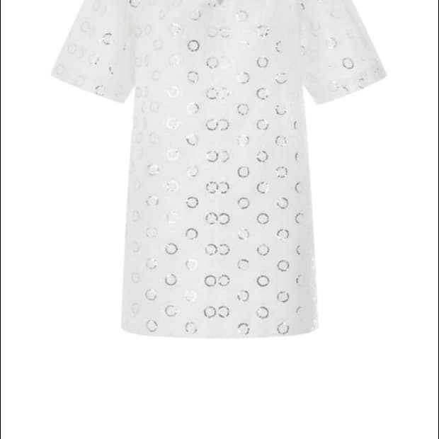 티크 teak WHITE SPANGLE BLOUSE