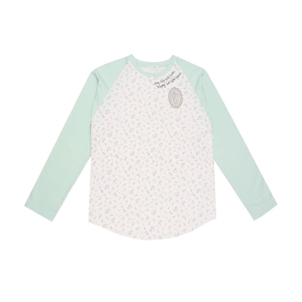 SLEEP WELL T-SHIRT MINT & BLUE FLOWER