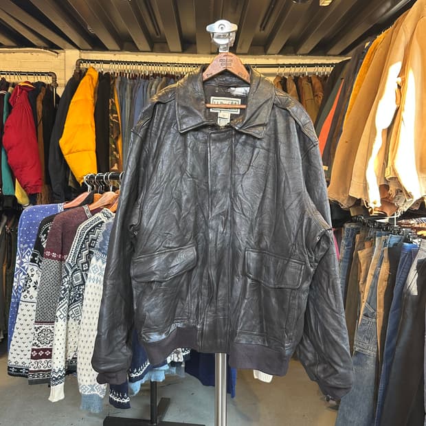 엘엘빈 헤비 리얼 염소가죽 A-2 플라이트 자켓