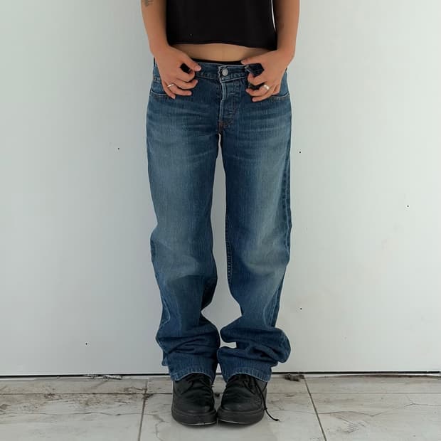 Levi’s 522 빈티지 워싱 스트레이트 데님 팬츠