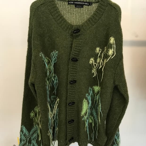 Andersson Bell Olive Fringe Knit Cardiga