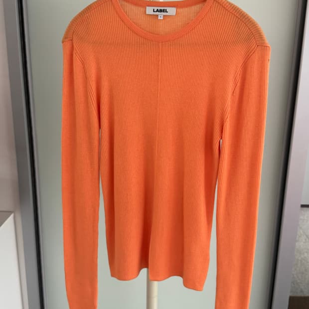 Label 아카이브 오렌지 골지 니트