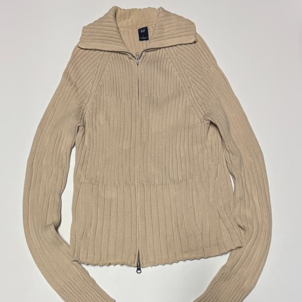 여성 GAP 갭 올드스쿨 투웨이 코튼 니트 집업